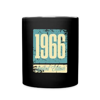 1966 Geboren Geburtstag Geburtsjahr - Tasse einfarbig - Schwarz - Vorne