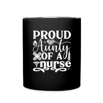 Fière tante d’une infirmière - Mug uni - noir - Devant