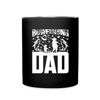Bogenfischer Bogenfischen Bogenangeln Vater Papa - Tasse einfarbig - Schwarz - Vorne