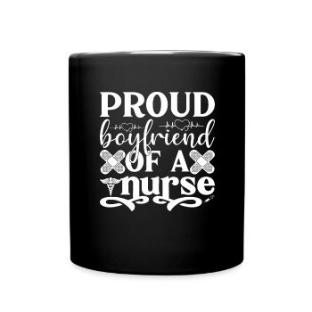 Stolzer Freund einer Krankenschwester Freundin - Tasse einfarbig - Schwarz - Vorne