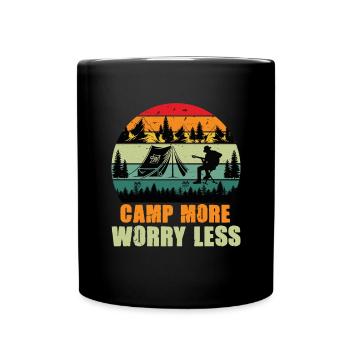 Wandern Camping Outdoor Sprüche Camper Wanderer - Tasse einfarbig - Schwarz - Vorne