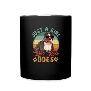 Pitbull Woman Dog Fighting Dog Dear Girls - Full Colour Mug - black - Front
