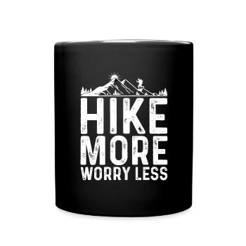 Wandern Camping Outdoor Sprüche Camper Wanderer - Tasse einfarbig - Schwarz - Vorne