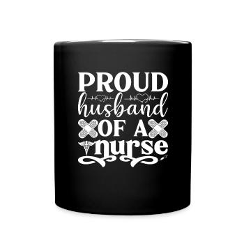 Ehemann einer Krankenschwester - Tasse einfarbig - Schwarz - Vorne