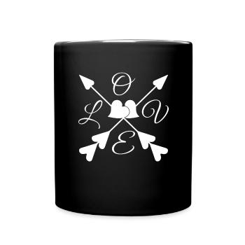 Love Arrow Arrow Dear Valentine's Day Couple - Full Colour Mug - black - Front