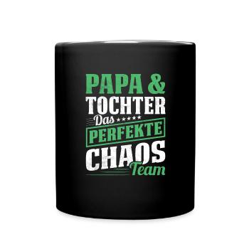Vater Tochter Partnerlook Kleidung Beziehung Papa - Tasse einfarbig - Schwarz - Vorne