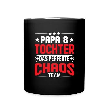Vater Tochter Partnerlook Kleidung Beziehung Papa - Tasse einfarbig - Schwarz - Vorne