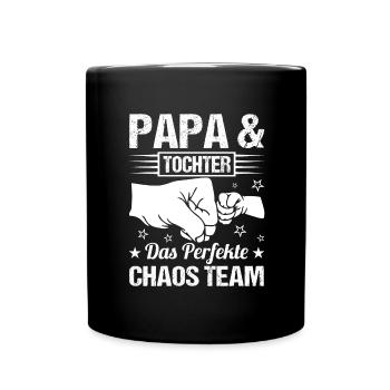 Vater Tochter Partnerlook Kleidung Beziehung Papa - Tasse einfarbig - Schwarz - Vorne