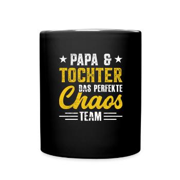 Vater Tochter Partnerlook Kleidung Beziehung Papa - Tasse einfarbig - Schwarz - Vorne