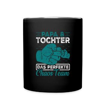Vater Tochter Partnerlook Kleidung Beziehung Papa - Tasse einfarbig - Schwarz - Vorne