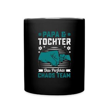 Vater Tochter Partnerlook Kleidung Beziehung Papa - Tasse einfarbig - Schwarz - Vorne