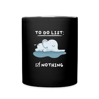 To Do List Nothing Elephant Sleepshirt - Full Colour Mug - black - Front