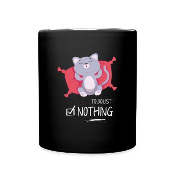 To Do List Nothing Cat Sleeping Shirt - Mug uni - noir - Devant
