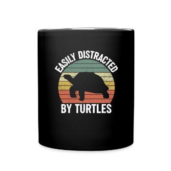 J’aime les tortues de mer animal de compagnie - Mug uni - noir - Devant