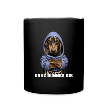 Dackel Hund Dachshund ganz dünnes Eis - Mug uni - noir - Devant
