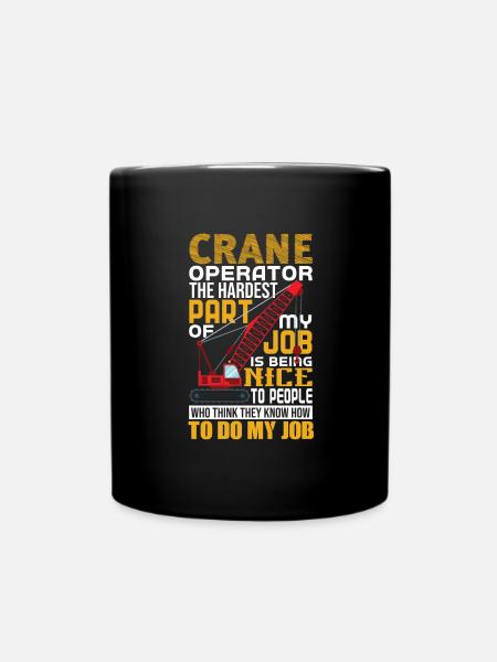 Kranführer Kran Geschenk - Tasse einfarbig - Schwarz
