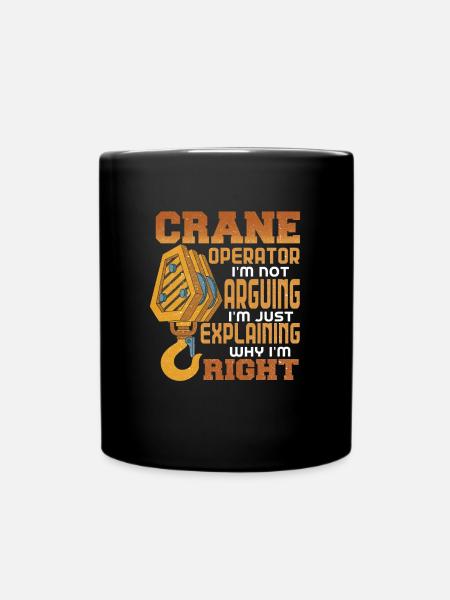 Kranführer Kran Geschenk - Tasse einfarbig - Schwarz