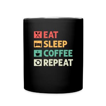 Kaffee Sarkasmus Freunde Glück Freude Cappuccino - Tasse einfarbig - Schwarz - Vorne