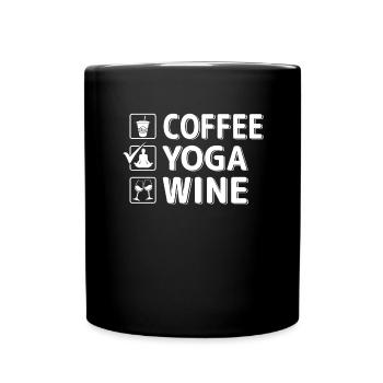 Kaffee Yoga Wein - Tasse einfarbig - Schwarz - Vorne