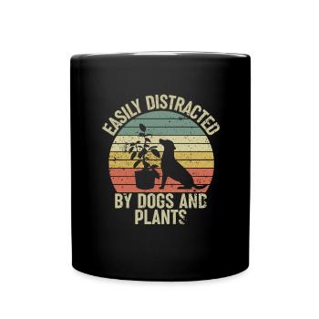 Hund Pflanzen Garten - Tasse einfarbig - Schwarz - Vorne