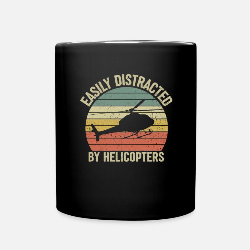 Hélicoptère Pilote d’hélicoptère Hélicoptère Héli - Mug uni - noir