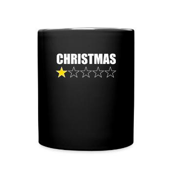 Weihnachten 1 -Sterne -Bewertung Hass WeihnachtenH - Tasse einfarbig - Schwarz - Vorne