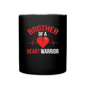 Proud Brother Heart Disease Heart Warrior - Full Colour Mug - black - Front