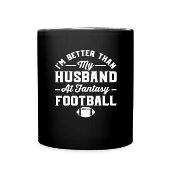 Fantasy Football Father Husband Fantasy Woman - Full Colour Mug - black - Front