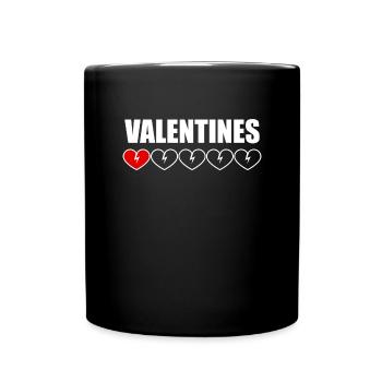 Valentines 1 Herzbewertung Anti -ValentinstagAnti- - Tasse einfarbig - Schwarz - Vorne