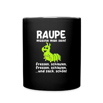 Raupe - Tasse einfarbig - Schwarz - Vorne