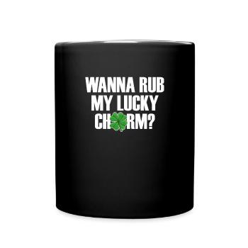 Willst du meinen gl�cklichen Charme M�nner St. Pat - Tasse einfarbig - Schwarz - Vorne