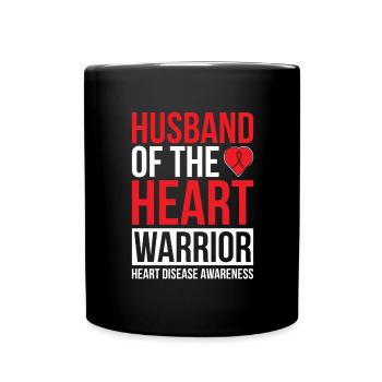 Heart Warrior Herzkrank Kämpfer Ehemann Ehefrau - Tasse einfarbig - Schwarz - Vorne