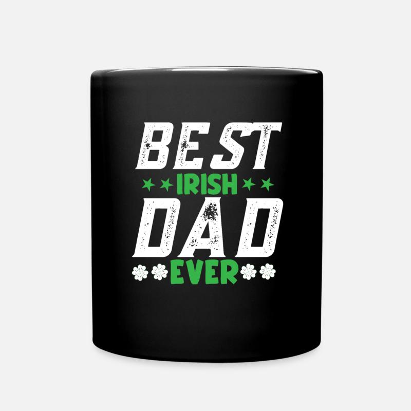 Irish Ireland Flag Irish Roots Irish Father - Full Colour Mug - black