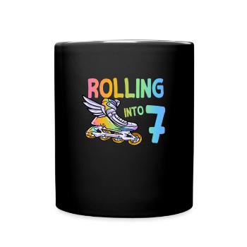 6. Geburtstag Inlineskating - Tasse einfarbig - Schwarz - Vorne