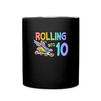 10e anniversaire patin à roues alignées - Mug uni - noir - Devant