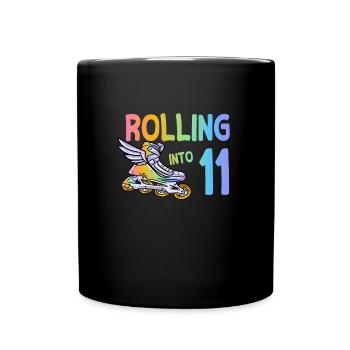 11. Geburtstag Inlineskating - Tasse einfarbig - Schwarz - Vorne