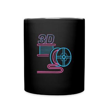 3D Filament PLA 3d Druck 3D Drucker - Tasse einfarbig - Schwarz - Vorne
