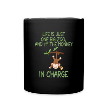 Life's a Zoo, Be the Funny Monkey in Charge - Mug uni - noir - Devant