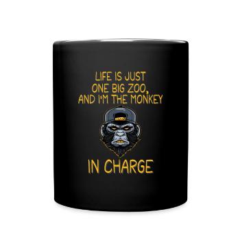 Life's a Zoo, Be the Funny Monkey in Charge - Mug uni - noir - Devant
