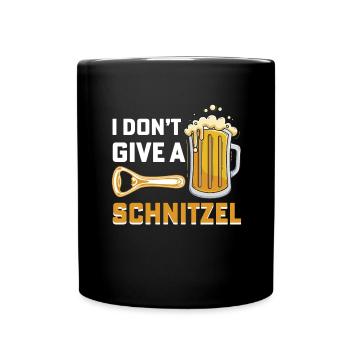 I DONT GIVE A SCHNITZEL Bier Trinken Saufen Bayern - Tasse einfarbig - Schwarz - Vorne