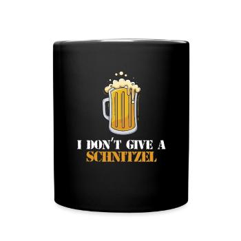 I DONT GIVE A SCHNITZEL Bier Trinken Saufen Bayern - Tasse einfarbig - Schwarz - Vorne