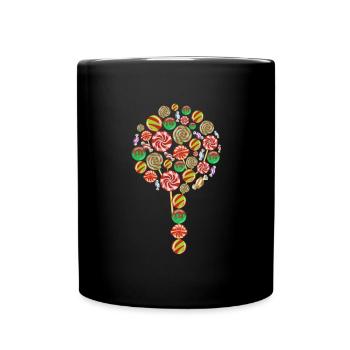 Lolly Süßigkeit Geschenk - Tasse einfarbig - Schwarz - Vorne