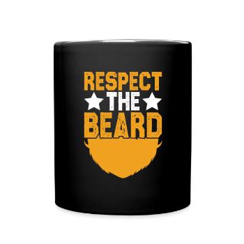 Vollbart und Bartträger Barthaare Schnauzbart - Tasse einfarbig - Schwarz - Vorne