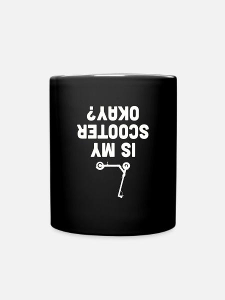 Scooter Roller Tretroller Geschenk - Tasse einfarbig - Schwarz