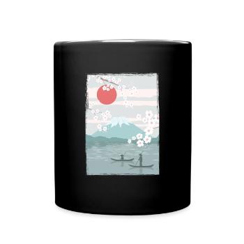 Cherry Blossoms Fuji Cherry Tree Japan Natural - Full Colour Mug - black - Front