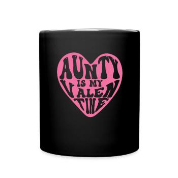 Aunt is my Valentine's Day Valentine's Day - Full Colour Mug - black - Front