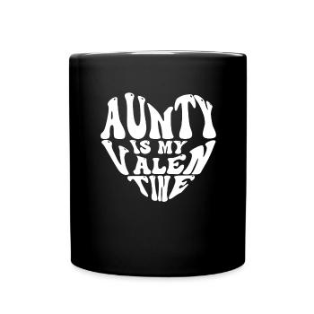 Aunt is my Valentine's Day Valentine's Day - Full Colour Mug - black - Front