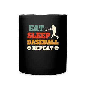 Baseball Herzschlag Spieler Puls Frequenz Sport - Tasse einfarbig - Schwarz - Vorne