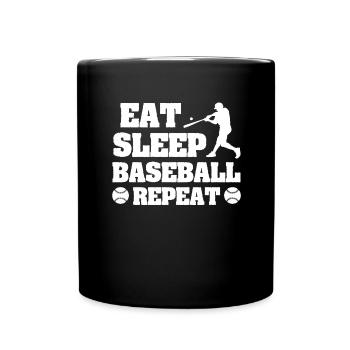 Baseball Heartbeat Player Pulse Frequency Sports - Full Colour Mug - black - Front