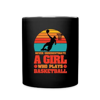 Basketball Woman Women's Basketball - Full Colour Mug - black - Front